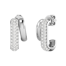 Load image into Gallery viewer, Pave and Gold Domed Earrings