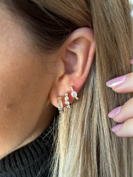 Emerald Bezel Huggies (Copy)