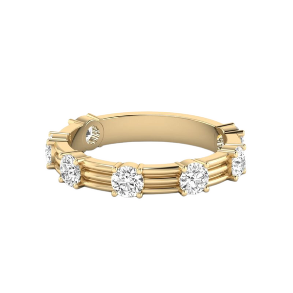 Round Ribbed Gold Band