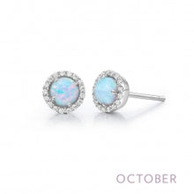 Load image into Gallery viewer, Birthstone Halo Earrings