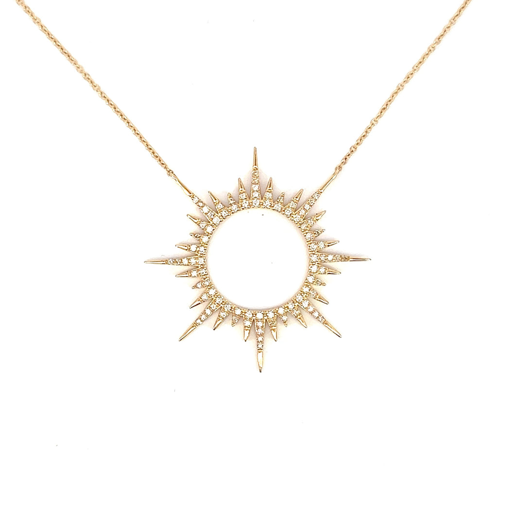 Open Diamond Sun Necklace