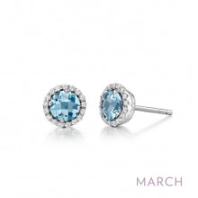 Load image into Gallery viewer, Birthstone Halo Earrings