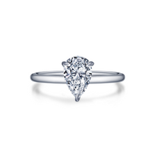 Load image into Gallery viewer, Pear-shaped Solitaire Engagement Ring
