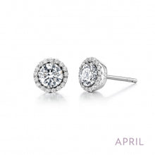 Load image into Gallery viewer, Birthstone Halo Earrings