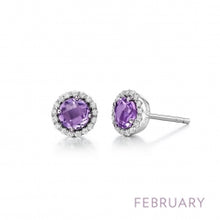 Load image into Gallery viewer, Birthstone Halo Earrings