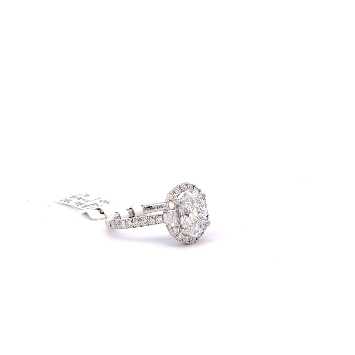 Oval Diamond Engagement Ring with Baguettes in Halo Crawford Jewelers
