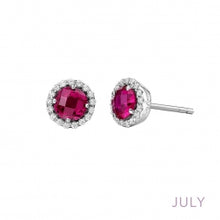 Load image into Gallery viewer, Birthstone Halo Earrings