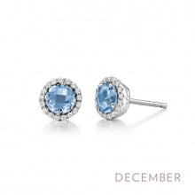 Load image into Gallery viewer, Birthstone Halo Earrings