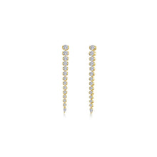 Load image into Gallery viewer, Graduated Half Bezel Drop Earrings
