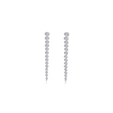 Load image into Gallery viewer, Graduated Half Bezel Drop Earrings
