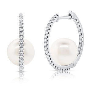 Pearl and Diamond Huggie
