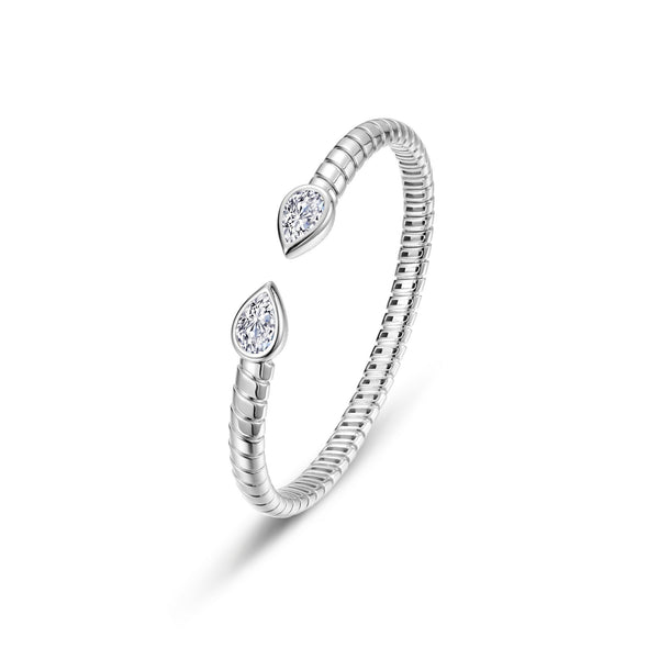 Bezel Teardrop Cuff