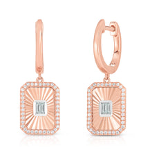 Load image into Gallery viewer, Fluted Baguette and Pave Diamond Earrings
