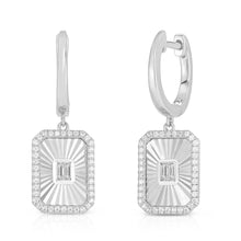 Load image into Gallery viewer, Fluted Baguette and Pave Diamond Earrings
