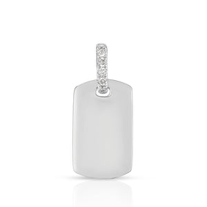 Diamond Bale Dog Tag Necklace