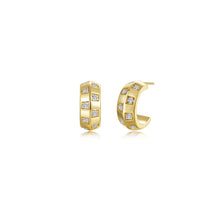Load image into Gallery viewer, Barrel Beat Huggie Earrings
