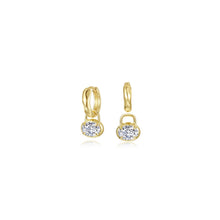 Load image into Gallery viewer, Oval Charm Molten Huggie Hoops
