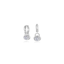 Load image into Gallery viewer, Oval Charm Molten Huggie Hoops
