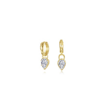 Load image into Gallery viewer, Pear Charm Molten Huggie Hoops

