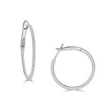 Load image into Gallery viewer, 14K Gold Diamond Hoops 1&quot; Diameter
