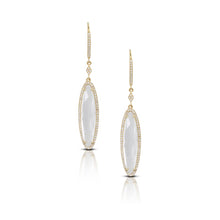 Load image into Gallery viewer, Lucente 14K Gold White Topaz Oblong Drop Earrings
