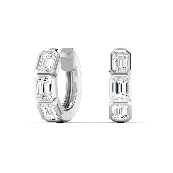 Emerald Bezel Huggies