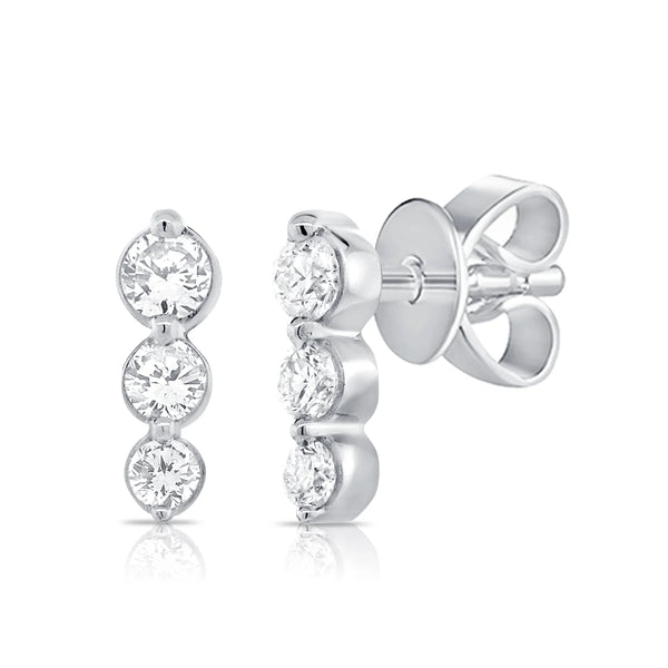 Grace 3 Stone Studs