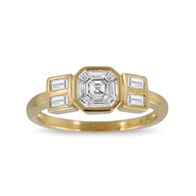 Load image into Gallery viewer, MONDRIAN 18K YELLOW GOLD DIAMOND RING WITH INVISIBLE SET CENTER STONE
