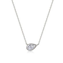 Load image into Gallery viewer, East-West Bezel Pear Solitaire Necklace
