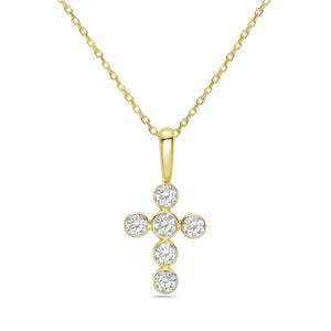 Bezel Diamond Cross Necklace
