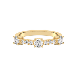 Three Round and Pave Band