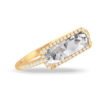 Load image into Gallery viewer, LUCENTE 18K YELLOW GOLD DIAMOND RING WITH WHITE TOPAZ
