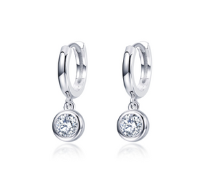 Bezel Set Huggie Earrings