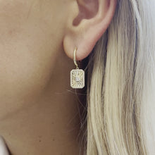 Load and play video in Gallery viewer, Fluted Baguette and Pave Diamond Earrings
