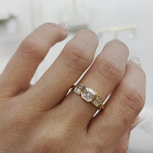 Load and play video in Gallery viewer, MONDRIAN 18K YELLOW GOLD DIAMOND RING WITH INVISIBLE SET CENTER STONE
