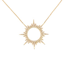 Load image into Gallery viewer, Open Diamond Sun Necklace
