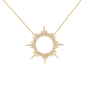 Open Diamond Sun Necklace
