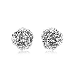 Sterling Silver Twisted Love Knot Studs