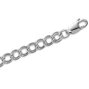 Sterling Silver Small Curb Link Charm Bracelet