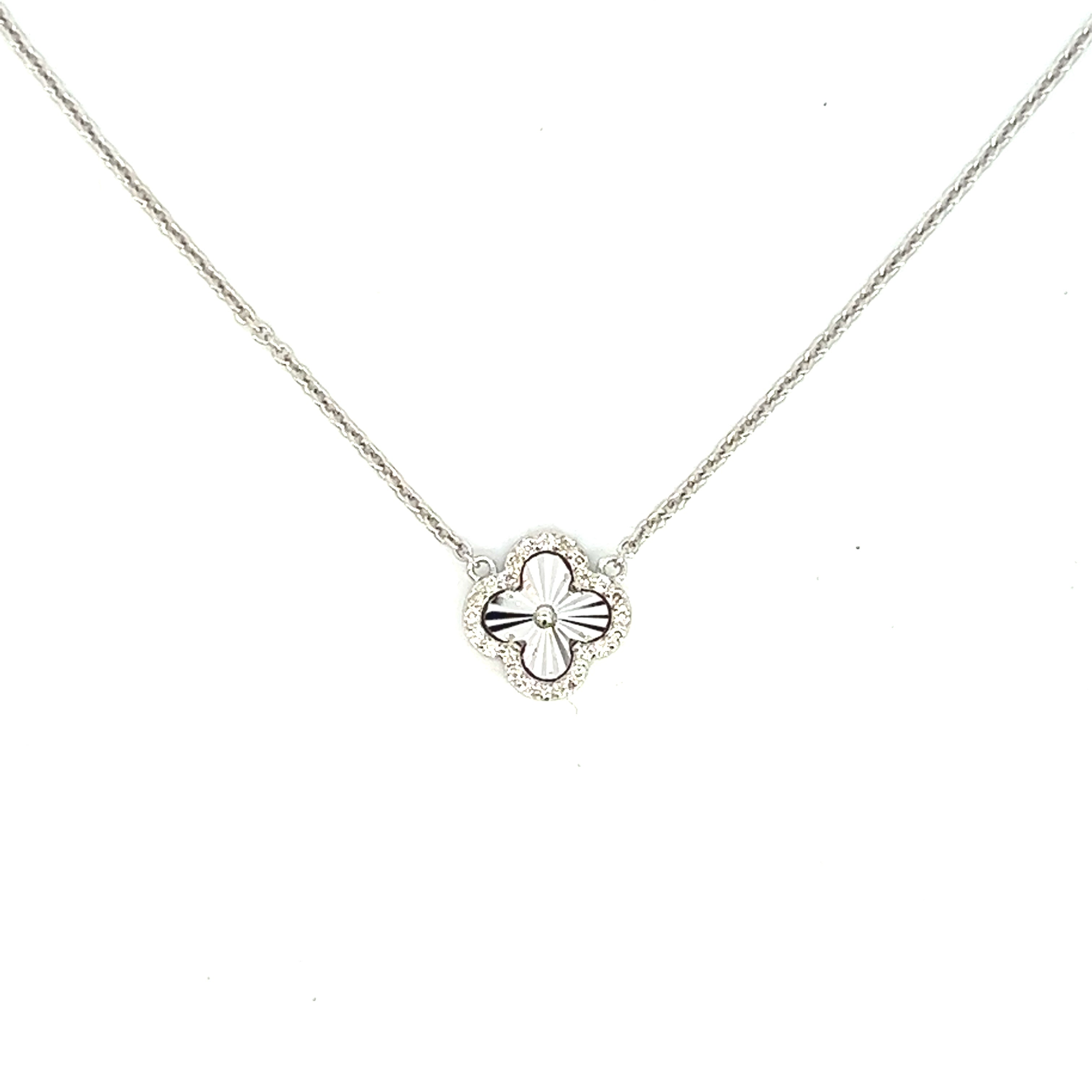 Diamond Outline Quatrefoil Necklace – Crawford Jewelers