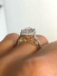 Custom Two-Tone Oval Engagement Ring