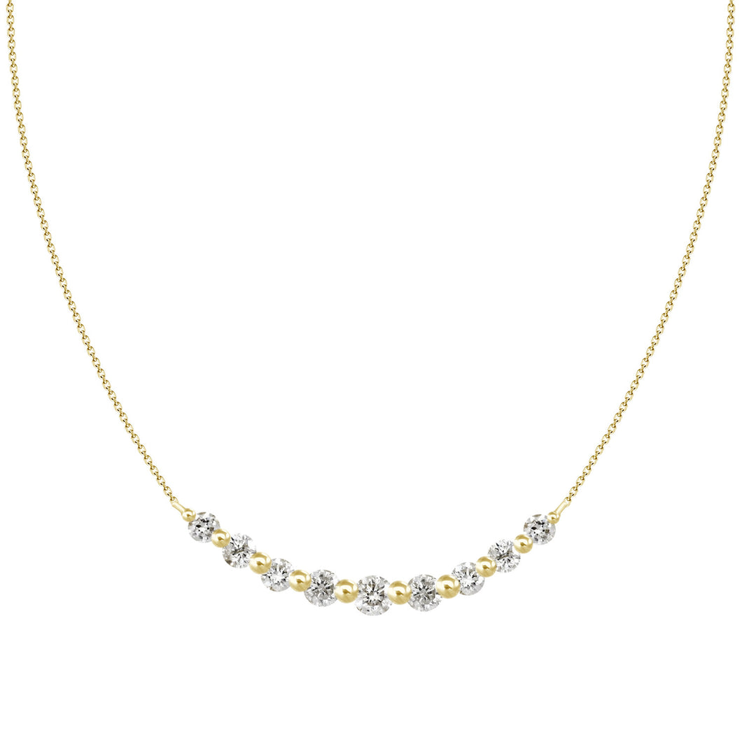 Single Prong Diamond Bar Necklace