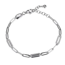 Load image into Gallery viewer, Triple Crystal 3mm Paperclip Bracelet

