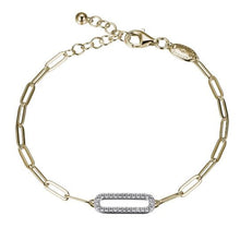 Load image into Gallery viewer, Crystal Link 3mm Paperclip Bracelet
