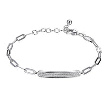 Load image into Gallery viewer, Pave Crystal 3mm Paperclip Bracelet
