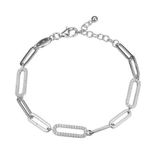 Load image into Gallery viewer, Triple Crystal 5mm Paperclip Bracelet
