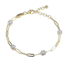 Load image into Gallery viewer, Rondel Crystal 3mm Paperclip Gold Bracelet
