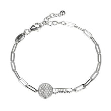 Load image into Gallery viewer, Love Key Crystal 3mm Paperclip Bracelet

