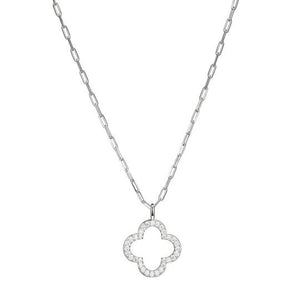 Crystal Clover 2mm Paperclip Necklace