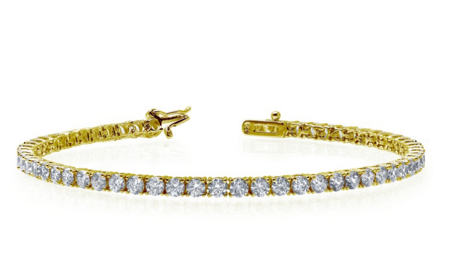 Yellow Gold Plated Tennis Bracelet